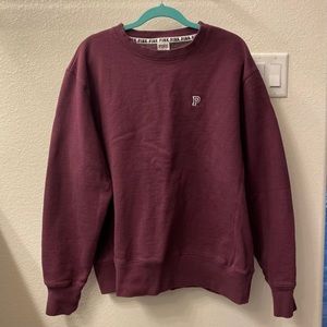 Never worn  maroon PINK VS oversized sweatshirt